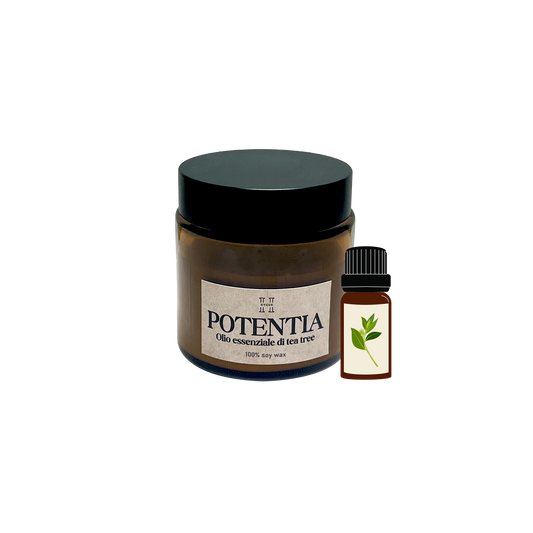 Candela Potentia con olio essenziale di Tea tree