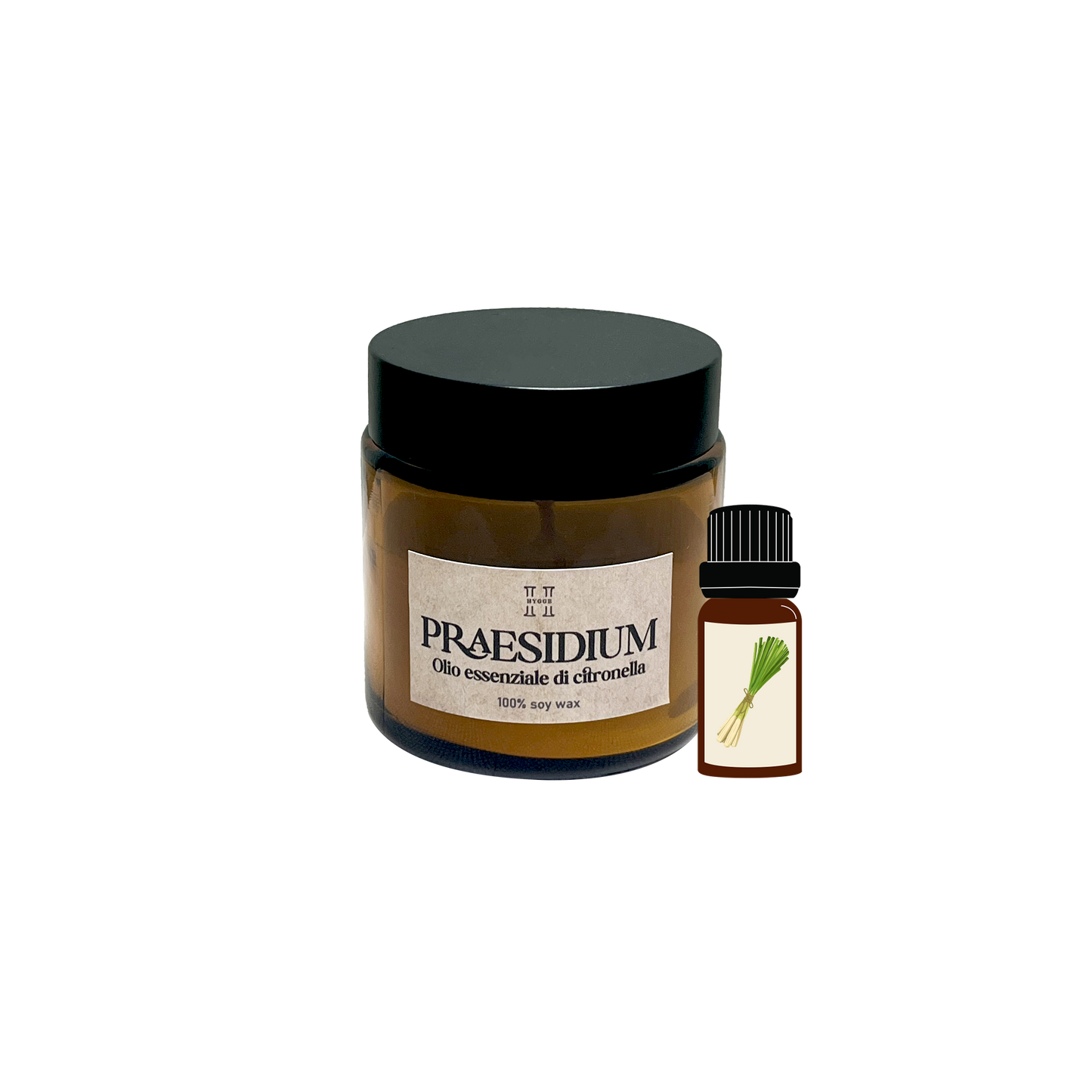 Candela Praesidium con olio essenziale di citronella 
