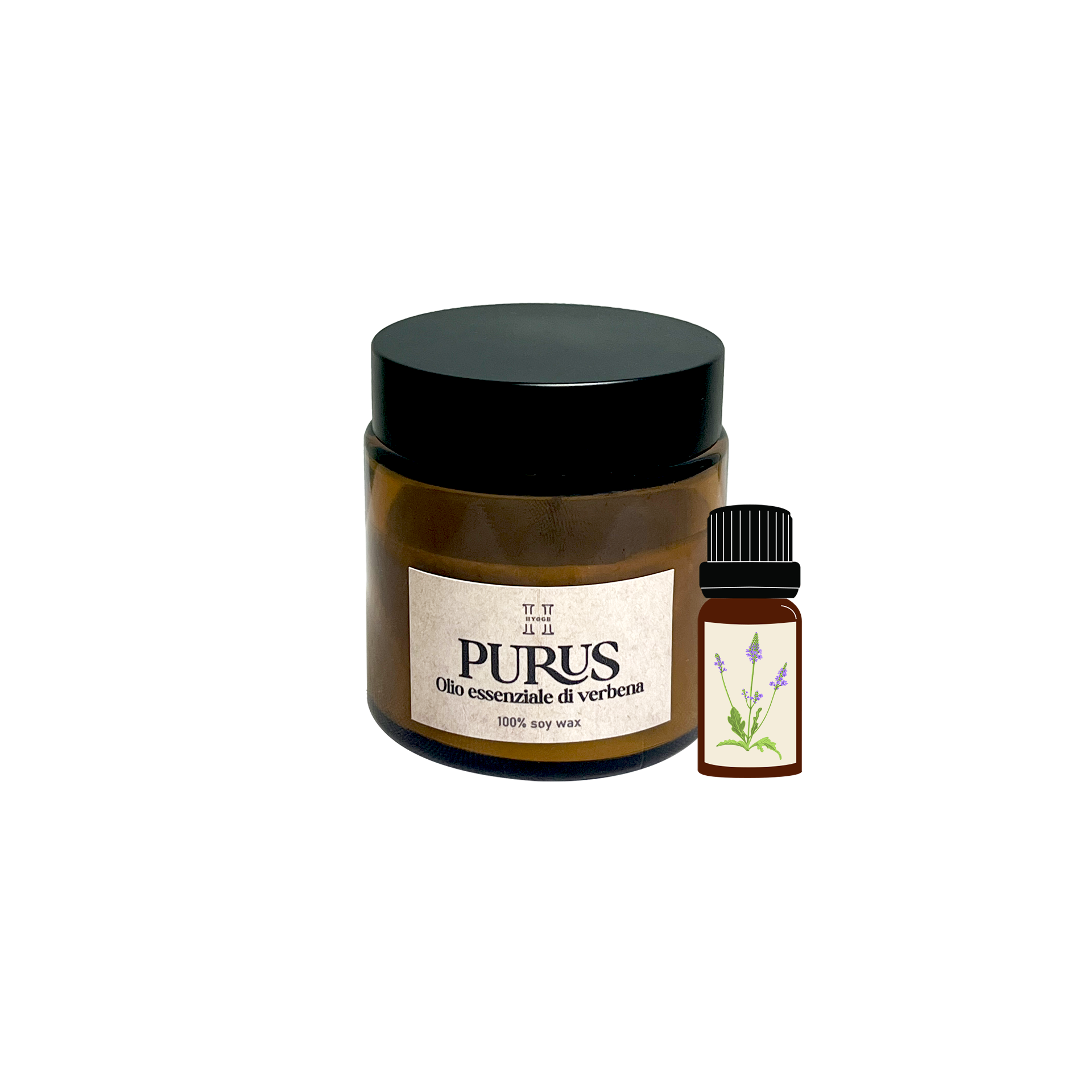 Candela Purus con olio essenziale di verbena 